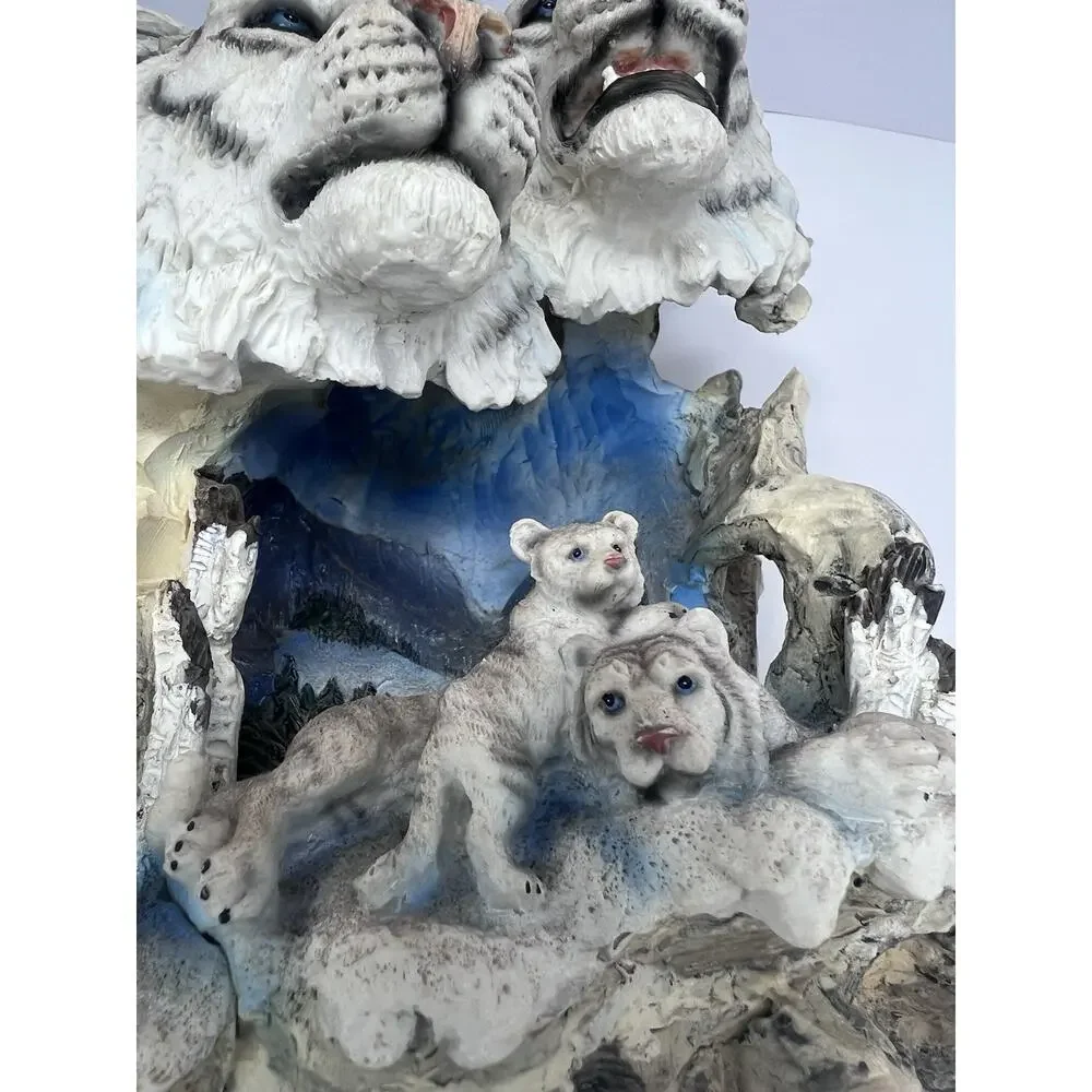 White Tiger Wine Bottle Holder Tiger Family Scenic Dramatic